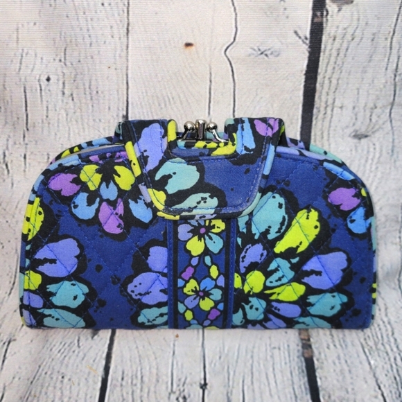 Vera Bradley Indigo Pop Large Wallet - Picture 1 of 10